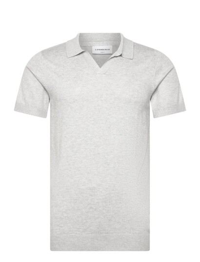 Lindbergh Ecovero S/S V-Neck Polo - Grey - M