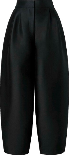 By Malina Bukser med vide ben Smilla Barrel Leg Wool silk Trousers Svart