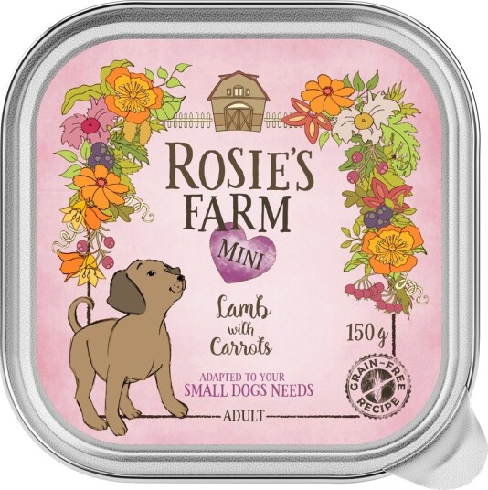 Rosie'S Farm Våtfôr Mini Med Gulrøtter Lam 6 X 150 G