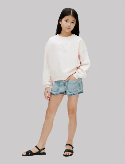 Calvin Klein Ck Crewneck Sweatshirt Cream 140 Calvin Klein Ck Crewneck Sweatshirt Cream 140