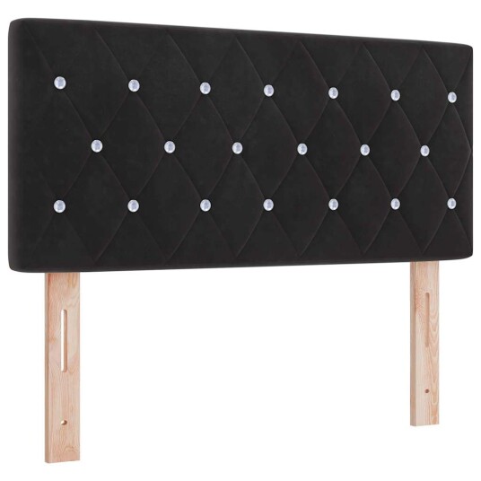 Boksång med madrass svart 90x190 cm i fløyel