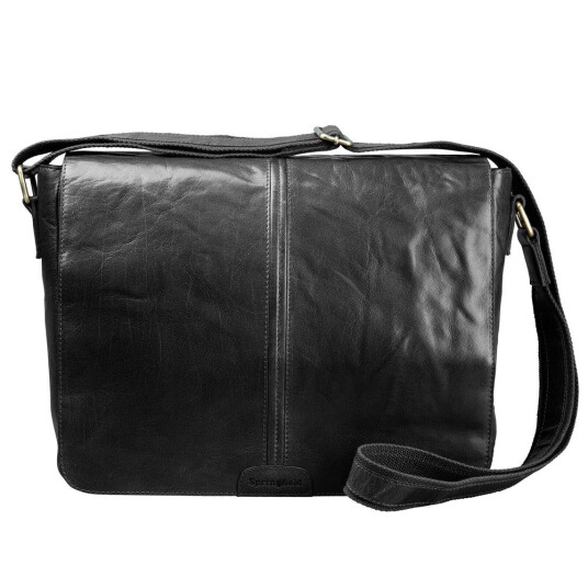 Springfield Crossover Pc-veske i skinn 15" Svart