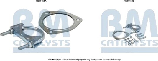 Montasjesett, sot- / partikkelfilter BM CATALYSTS FK11151