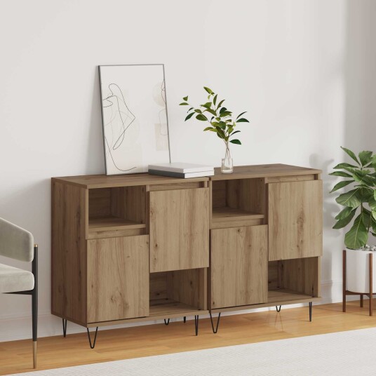 Skap 2 pcs artisan eik 120 x 35 x 70 cm Konstruert tre Skap 2 pcs artisan eik 120 x 35 x 70 cm Konstruert tre