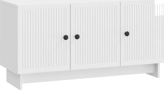  TV skap Høgglans hvit 99 x 34,5 x 50 cm Konstruert tre