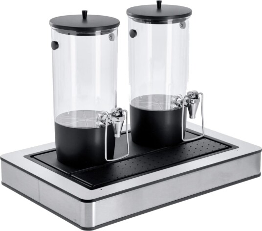 VEGA Drikkedispenser Fundale hvit dobbel GN 1/1; 57x36.5x50.5 cm (LxBxH); Hvit/Transparent/Svart