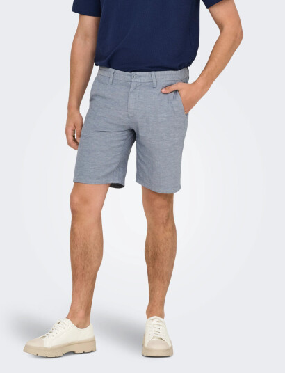 ONLY & SONS Onsmark 0011 Cotton Linen Shorts Noos - Blue - XS ONLY & SONS Onsmark 0011 Cotton Linen Shorts Noos - Blue - XS
