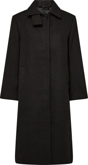 Weekday Long Oversized Wool Blend Coat   BROWN HERRINGBONE   XS