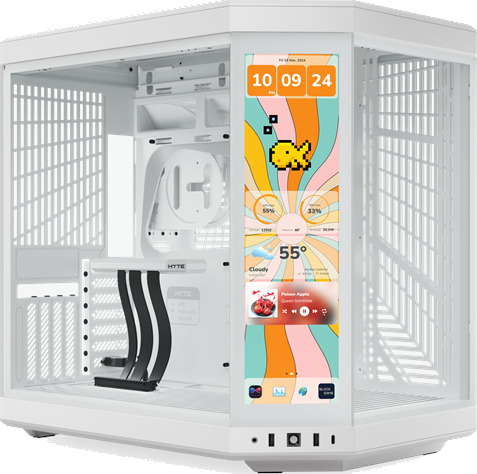 HYTE Y70 Touch Infinite Midi Tower Gaming Kabinett Snøhvitt E-ATX ATX ITX HYTE Y70 Touch Infinite Midi Tower Gaming Kabinett Snøhvitt E-ATX ATX ITX