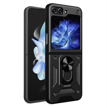 Samsung Galaxy Z Flip6 Hybrid-deksel med Ringholder Svart