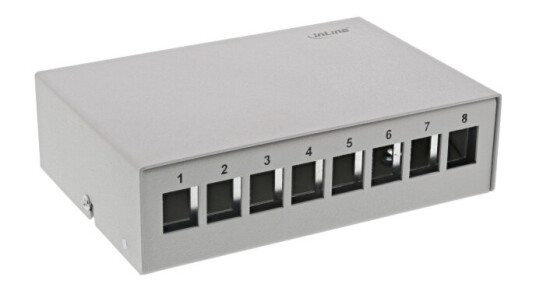 Inline 76268 Din-Skinne Rj-45 Grå Spcc