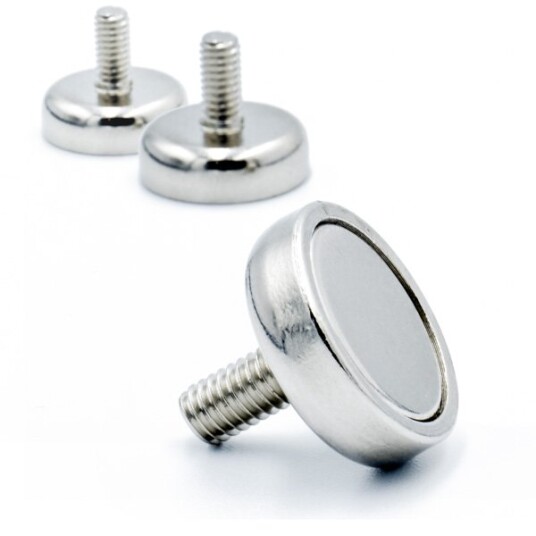SuperMagneter Magnet Ø 16 X 5 Mm, Utvendig Gjenge M4   Kjøp Supermagneter Hos Oss