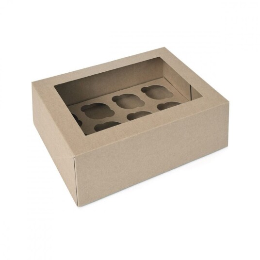 House Of Marie Mini Cupcake Boks 12  Kraft Pk/2 