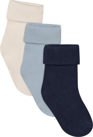 Noppies Unisex Socks 3-Pack - P554 BLACK IRIS - 0-3M