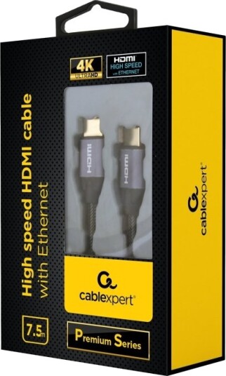 Cablexpert Premium Series High Speed Hdmi Kabel Med Ethernet Hdmi Hann Til Hdmi Hann 7.5 M 4K Støtte Støtter 21:9 Kinosideforhold
