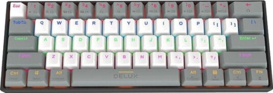 Delux Wireless Mechanical Keyboard Delux Km33 Bt Rgb (Grey/White) - Tastatur - Grå
