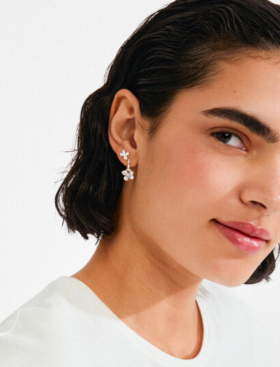 Pilgrim Ajani Earrings 2 In 1 Set Silver Plated Silver ONE SIZE Pilgrim Ajani Earrings 2 In 1 Set Silver Plated Silver ONE SIZE
