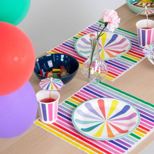 Partypicks Parasoll Stripes 10 pakning Partypicks Parasoll Stripes 10 pakning
