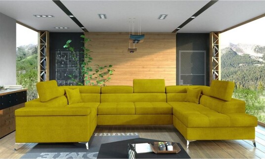 Hjørnesofa Eltap Thiago 342x208x88 cm Omega 68 Gul Høyre