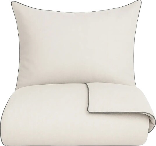 Omhu Økologisk Sengesæt Chambre Med Kontrast Piping Beige 140X220CM Omhu Økologisk Sengesæt Chambre Med Kontrast Piping Beige 140X220CM