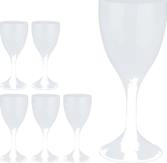 Vinglass i plast sett med 6 stk