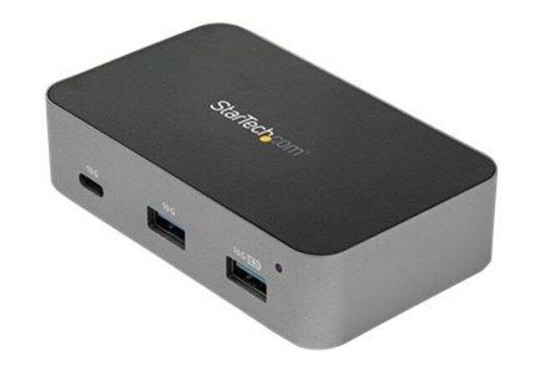 StarTech.com 3-Port USB-C Hub with LAN Port - 10Gbps - 2xA & 1xC - Powered - hub - 3 ports USB-hub - 3 porter - Grå