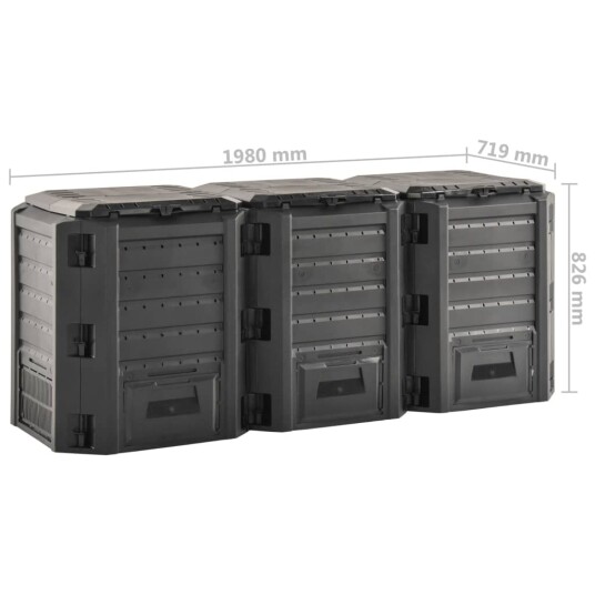 vidaXL Kompostkasser til hage svart 1200 L vidaXL Kompostkasser til hage svart 1200 L
