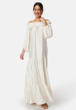 Bubbleroom Occasion Off Shoulder Maxi Dress White XL