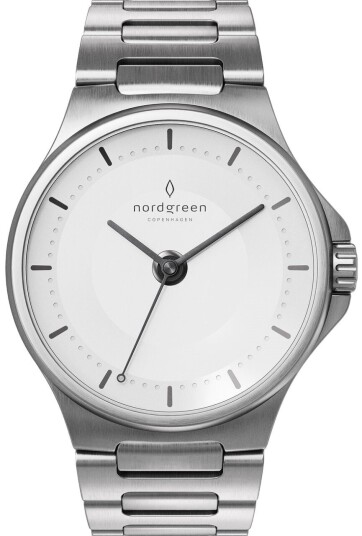 Nordgreen Herreklokke GU40SIHLSIXX Guardian Hvit/Stål Ø40 mm Nordgreen Herreklokke GU40SIHLSIXX Guardian Hvit/Stål Ø40 mm