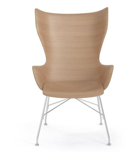 Kartell Kartell K/Wood Lenestol Krom/Lys Finér