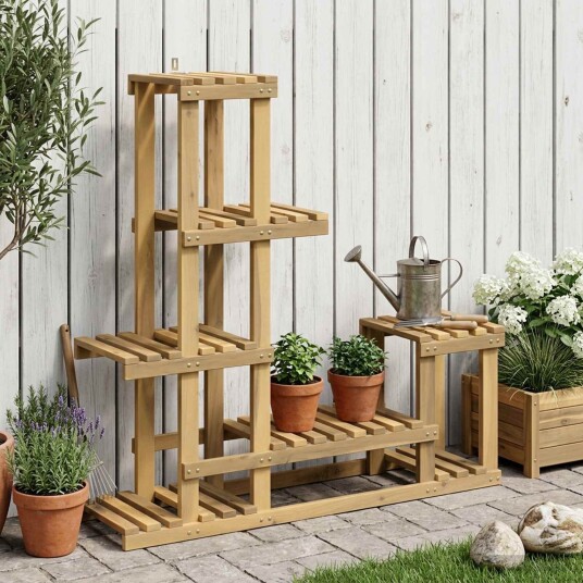 vidaXL Planteholder Hvit 93,5 x 25 x 91,5 cm Solid akasietre