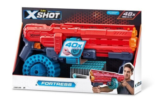 X-Shot Excel Fortress 40-Dart Capacity Barrel Foam Dart Blaster 48 Darts