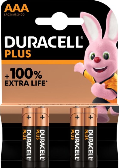 Duracell Plus Power AAA Engangsbatteri 4-pakk - Alkalisk 1,5V