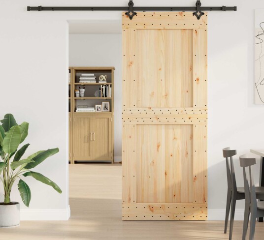 vidaXL Skyvedør NARVIK Naturlig og svart 95 x 210 cm (213,5 cm)