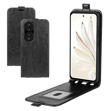 Honor 70 Pro Vertikalt Flip-Deksel med Kortlomme Svart