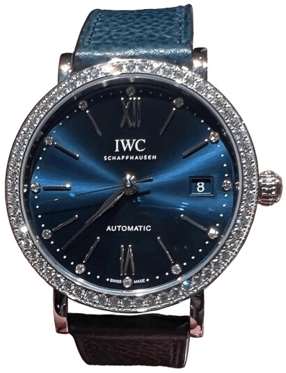 IWC Dameklokke IW658602 Portofino Blå/Lær Ø37 mm