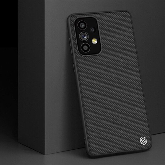 Nillkin Textured Case Slitesterk Forsterket Deksel Med Gelramme Og Nylonbakside For Samsung Galaxy A73 Svart