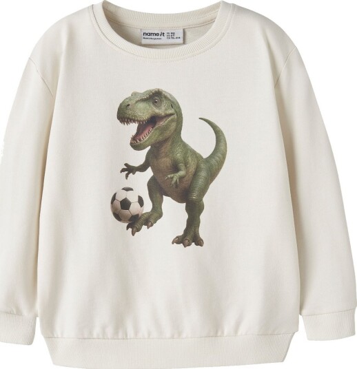 Name It Collegegenser NmmVoto Antique White/Dino Fotball Name It 1½ år (86) Collegegenser Beige Hvit