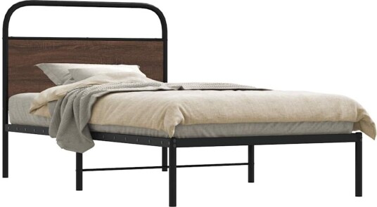Sengeramme uten madrass brun eik 90x200 cm konstruert tre 8721158563941