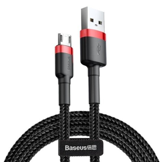 Baseus Micro USB 2m Kabel 1.5A Rød og Svart