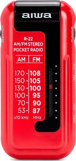 Aiwa R-22RD Mini AM/FM lommeradio Rød