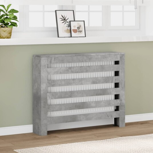 Radiatordeksel betonggrå 104x20x82 cm konstruert tre Radiatordeksel betonggrå 104x20x82 cm konstruert tre