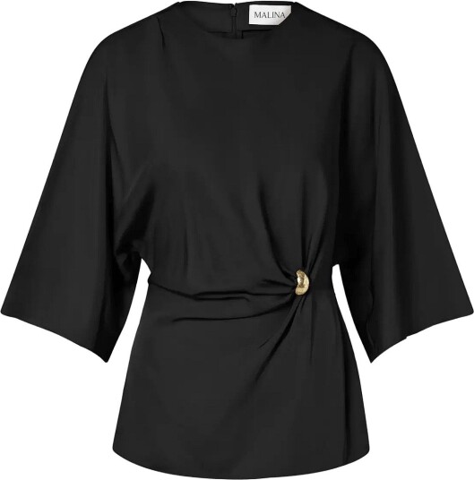 Malina Zilla Brooch Detailed Blouse Black 40