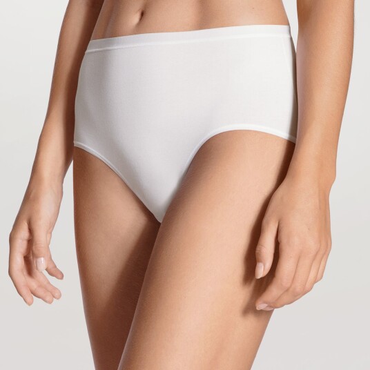 Calida Truser Natural Comfort Brief Highwaist Hvit bomull Large Dame