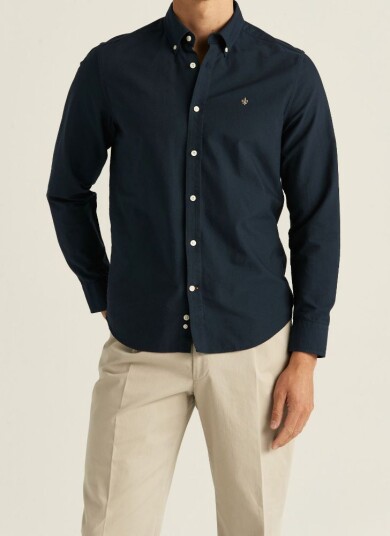 Morris stockholm oxford button down shirt mørkeblå skjorte herre bomull l Morris stockholm oxford button down shirt mørkeblå skjorte herre bomull l
