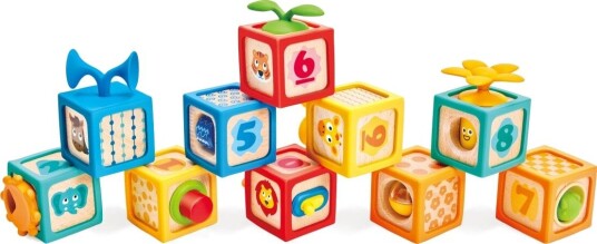 Hape Delightful Discovery Byggeleker 10 stk. Fargerike Sanseblokker