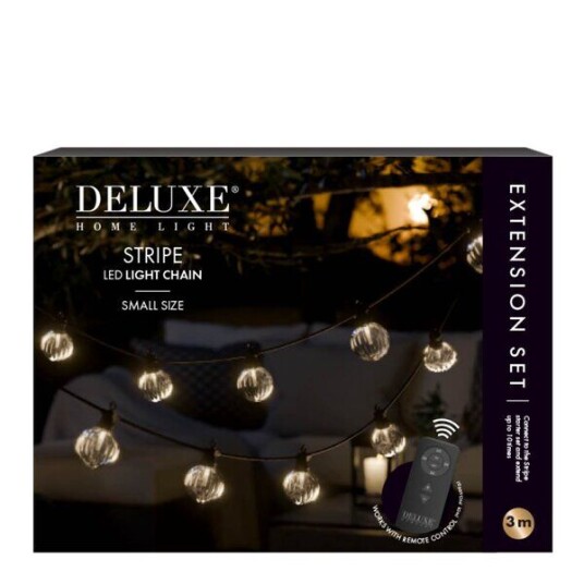 DeluxeHomeart LED lyslenke ekstrasett liten 3 m stripe DeluxeHomeart LED lyslenke ekstrasett liten 3 m stripe