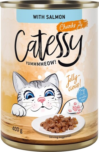 Catessy Våtfôr Biter I Saus Eller Gelè Med Laks I Gelè 12 X 400 G Catessy Våtfôr Biter I Saus Eller Gelè Med Laks I Gelè 12 X 400 G