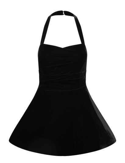 Bardot Agathena Velour Mini Dress Black 40