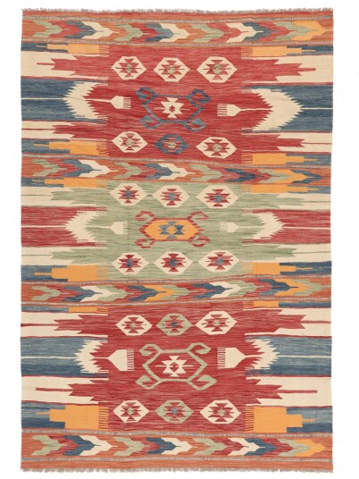 Håndknyttet. Opphav: Afghanistan Kelim Ariana Trend Teppe 198x290